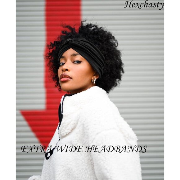 Set of 2 Extra Wide Knotted Turban Headbands for Women - Fashionable & Stretchy - Picture 5 of 7